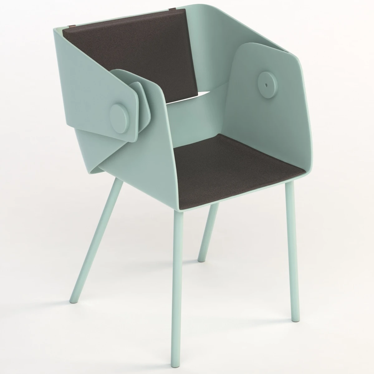 Da A Tatou Metal Chair By Angeletti Ruzza 3D Model_01