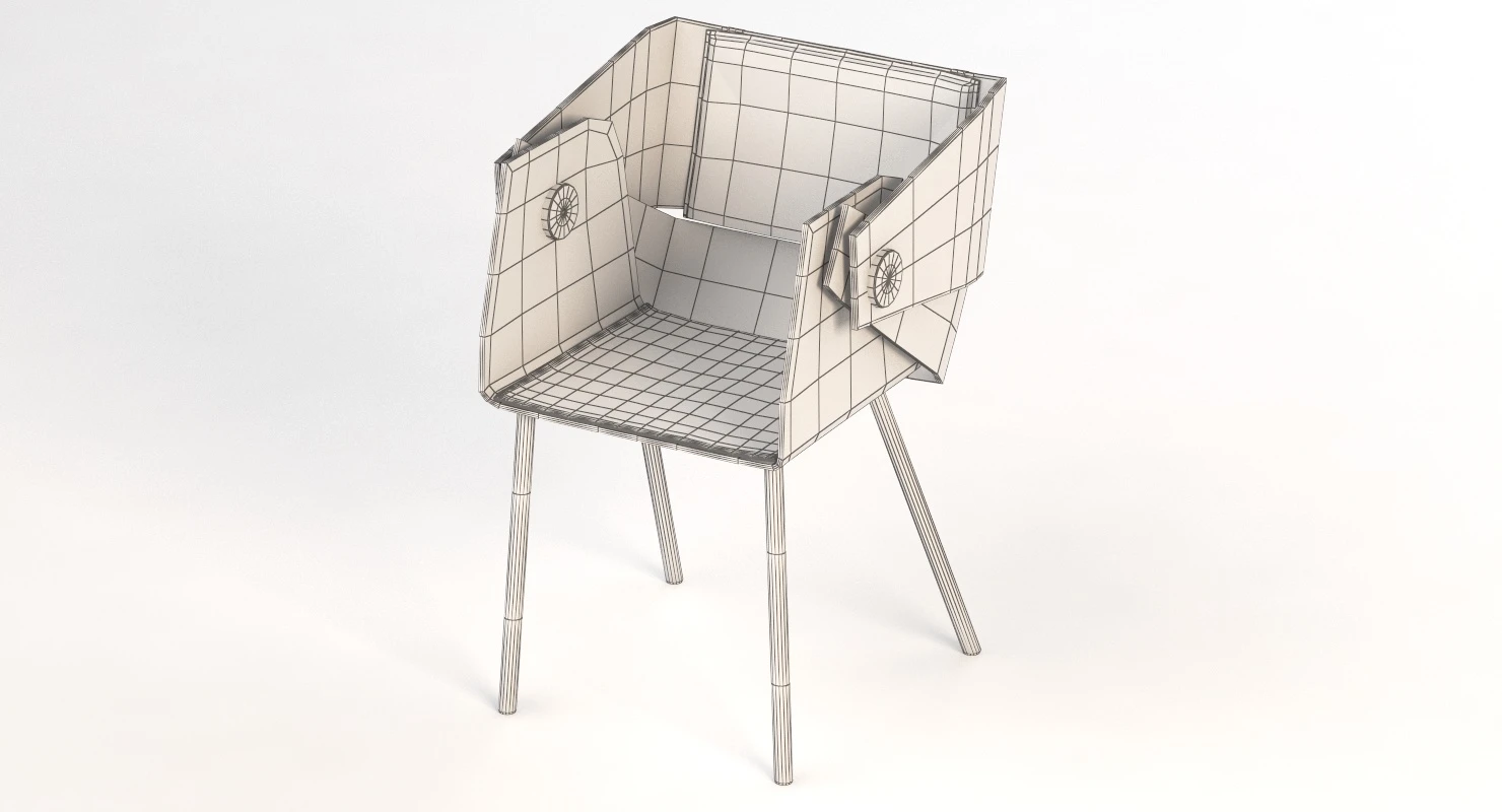 Da A Tatou Metal Chair By Angeletti Ruzza 3D Model_012