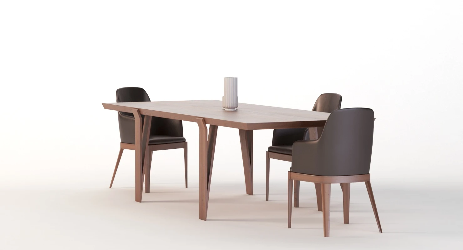 David Dining Table 102 And Chair 3D Model_010