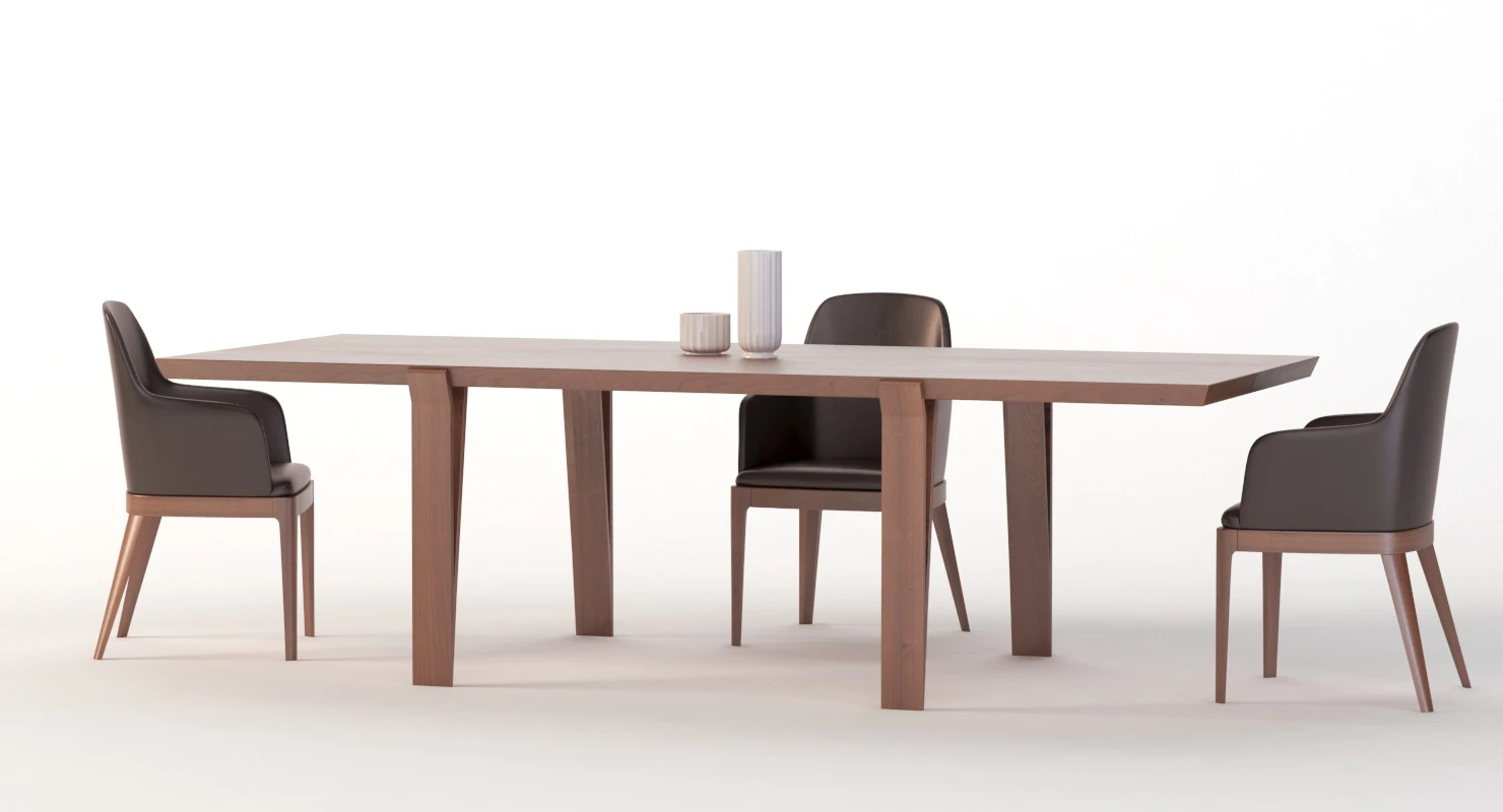 David Dining Table 102 And Chair 3D Model_05