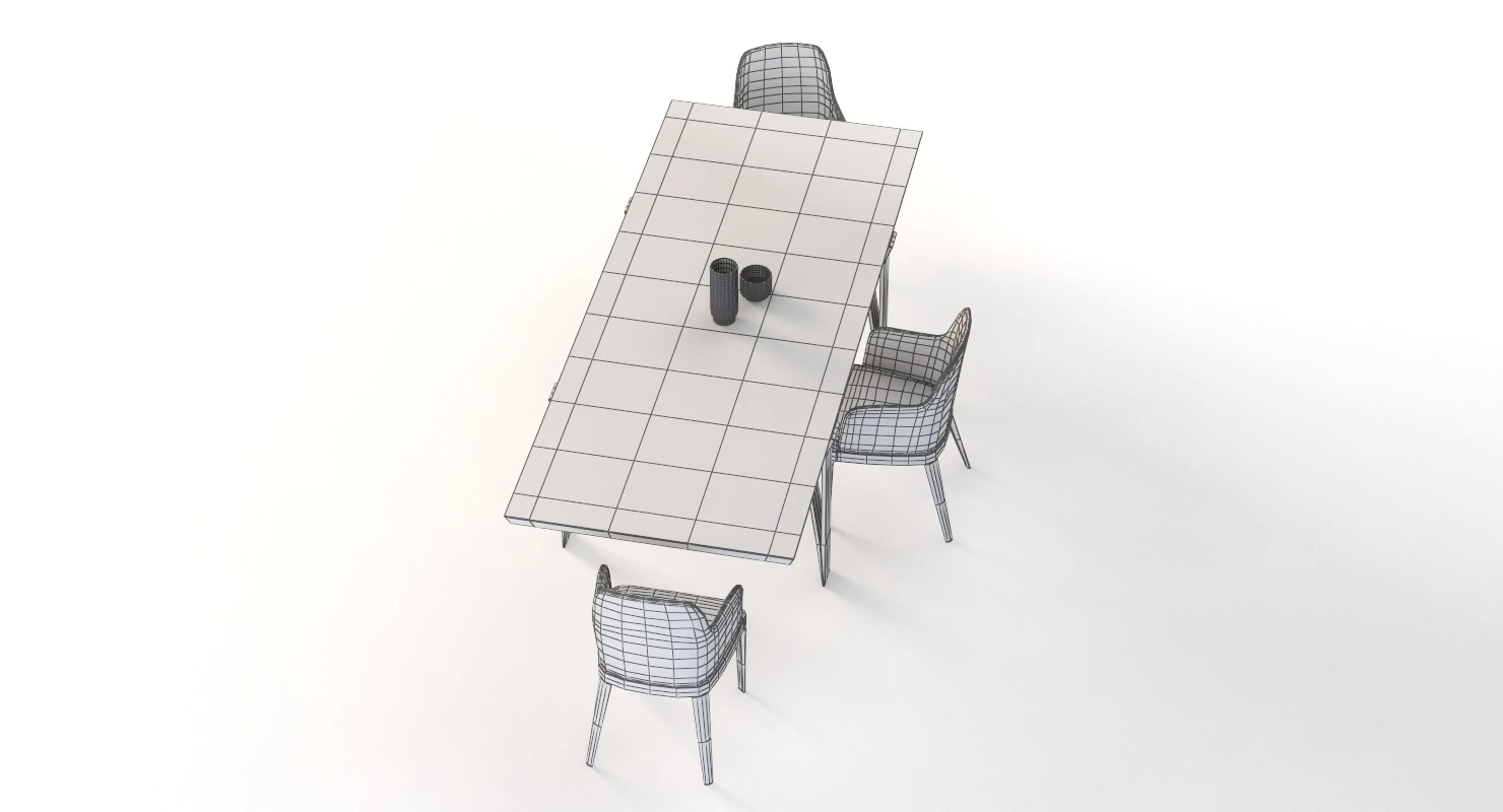 David Dining Table 102 And Chair 3D Model_012