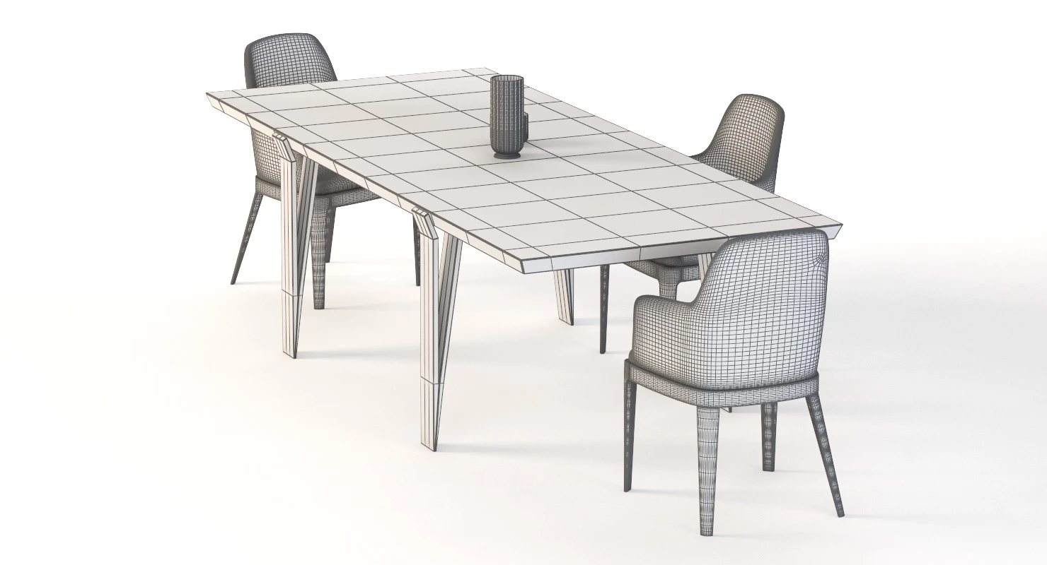 David Dining Table 102 And Chair 3D Model_013