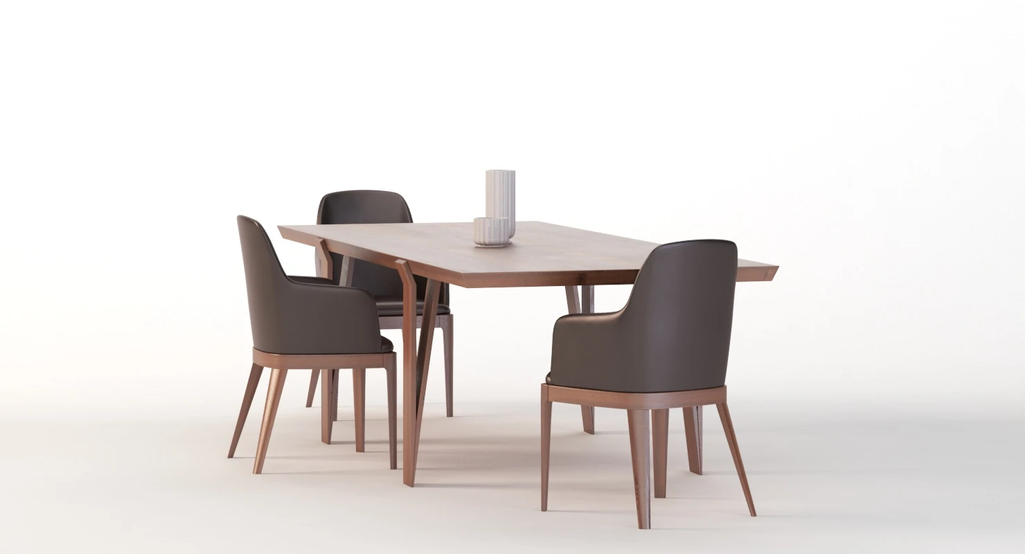 David Dining Table 102 And Chair 3D Model_07