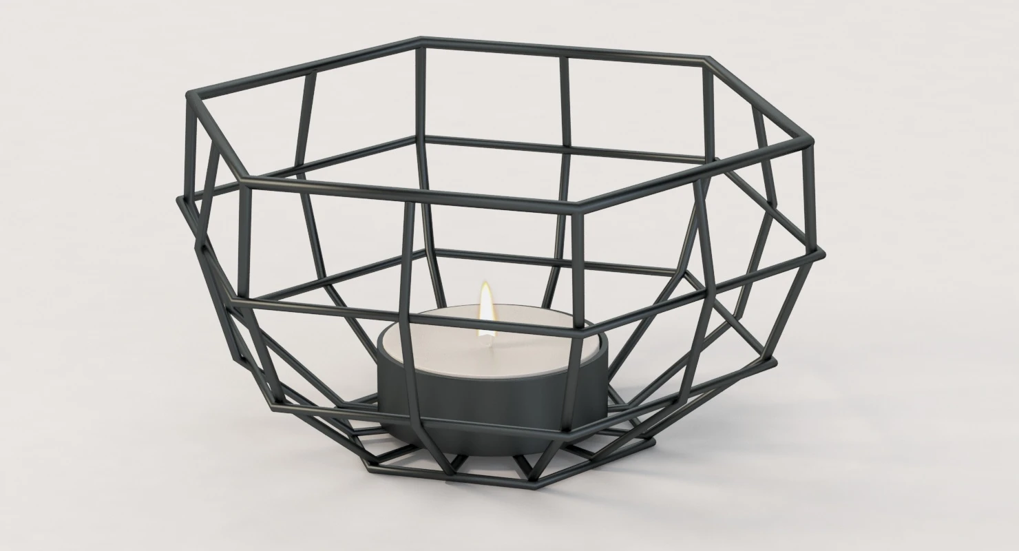 Deco De Ville Geometric Pattern Tea Light Centerpiece Decoration 3D Model_05