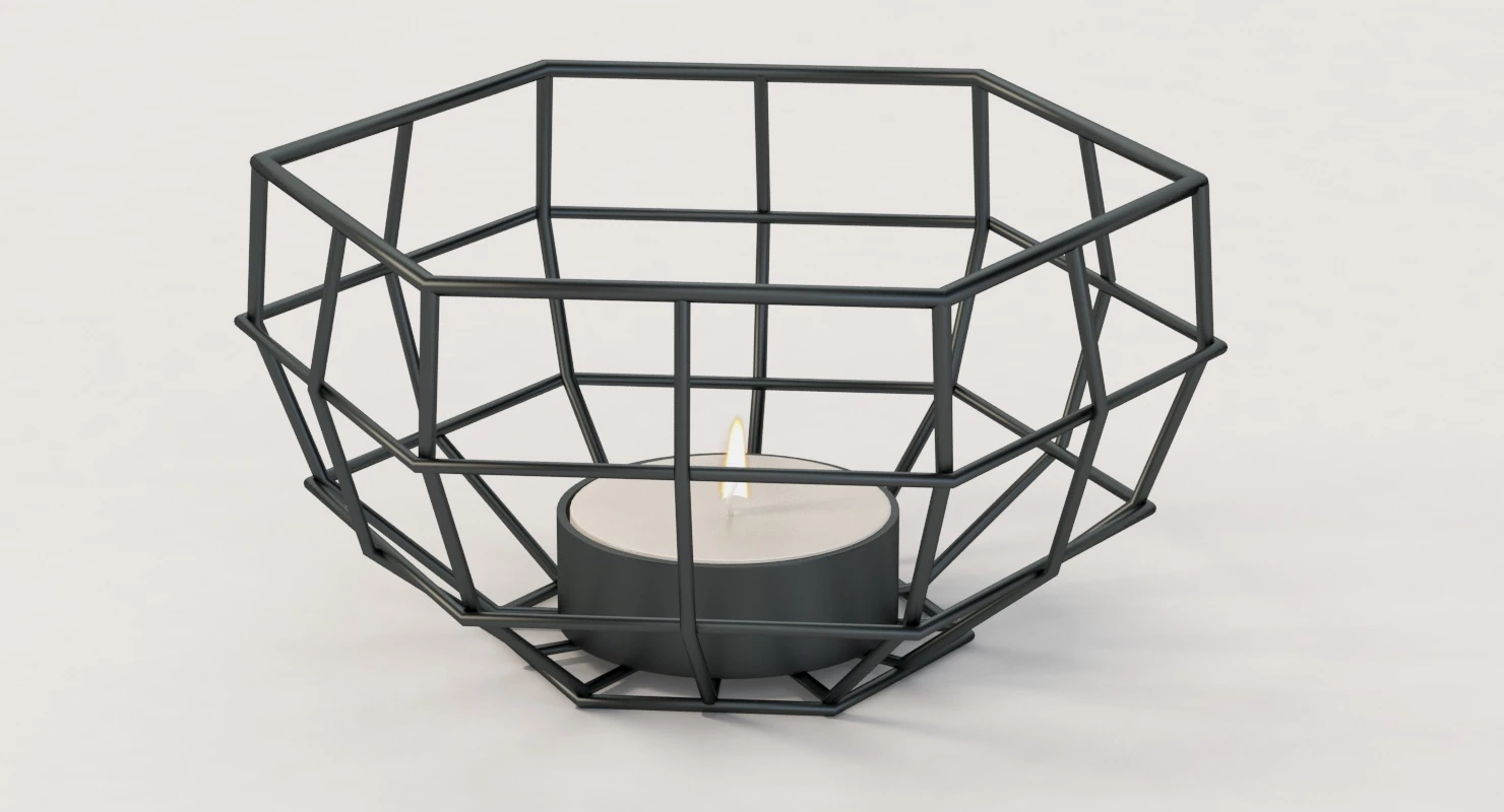 Deco De Ville Geometric Pattern Tea Light Centerpiece Decoration 3D Model_08