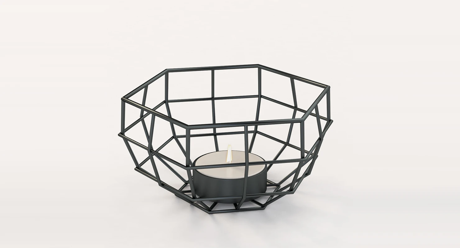 Deco De Ville Geometric Pattern Tea Light Centerpiece Decoration 3D Model_01