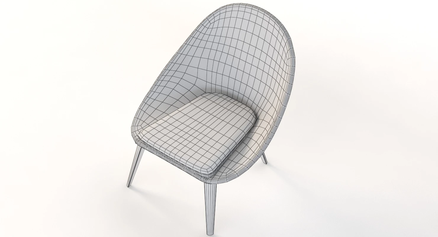 Dinosaur Egg Lounge Side Chair 3D Model_012