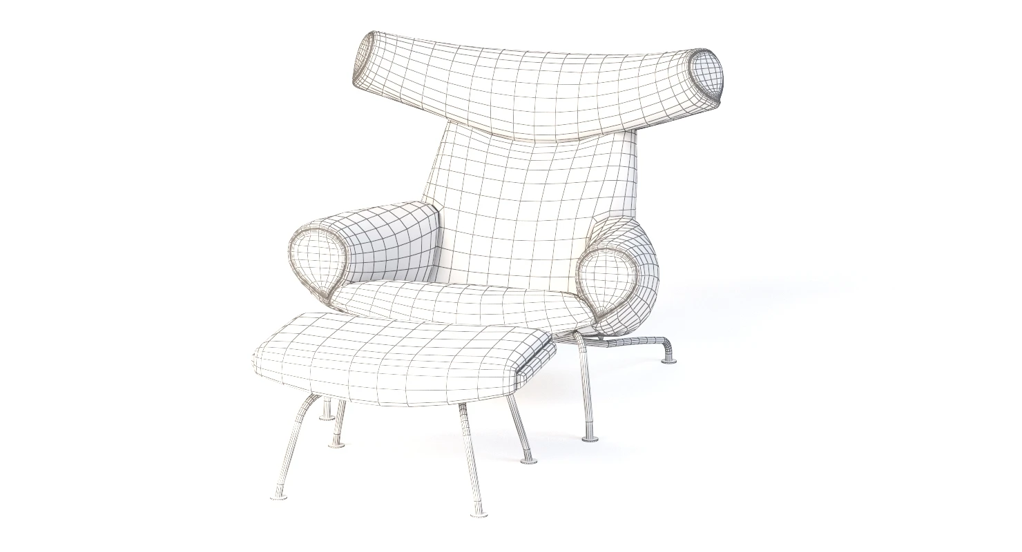 Ej 100 Oxchair Erik Jrgensen Easy Armchair By Hans J. Wegner 3D Model_012