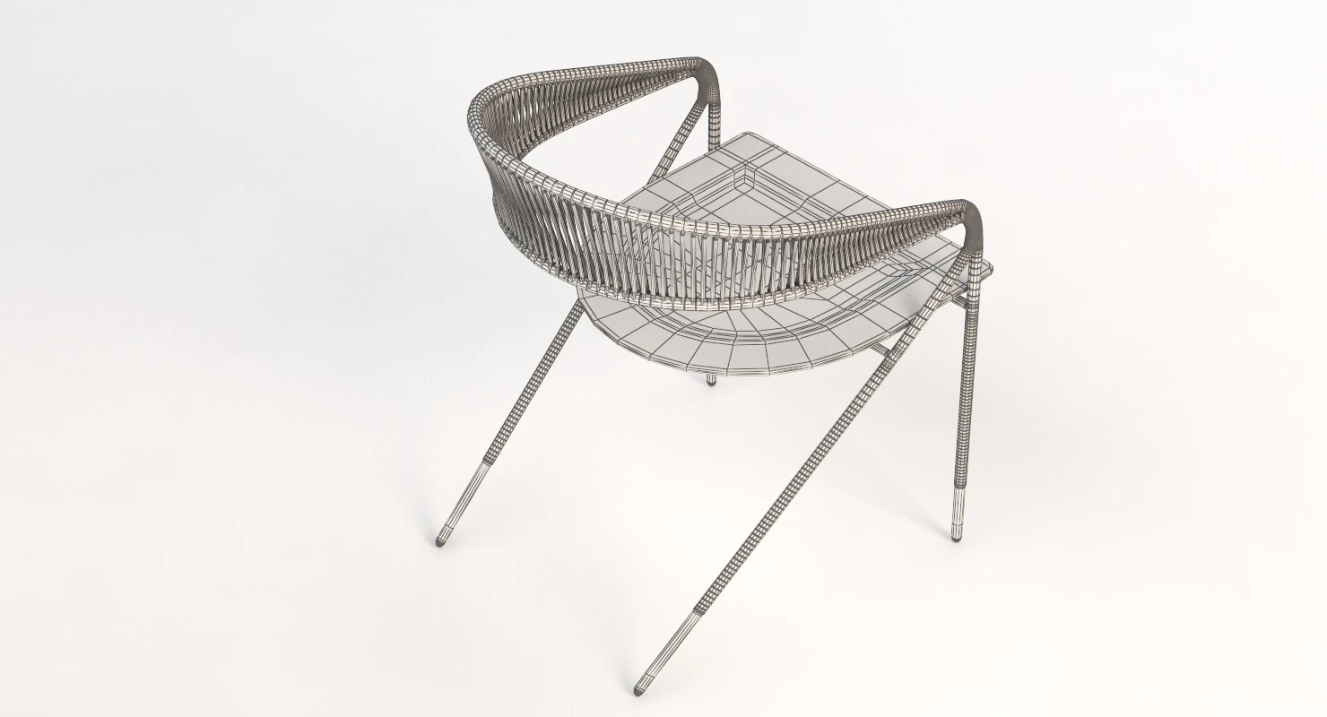 George Living Divani Wicker Small Armchair 3D Model_012