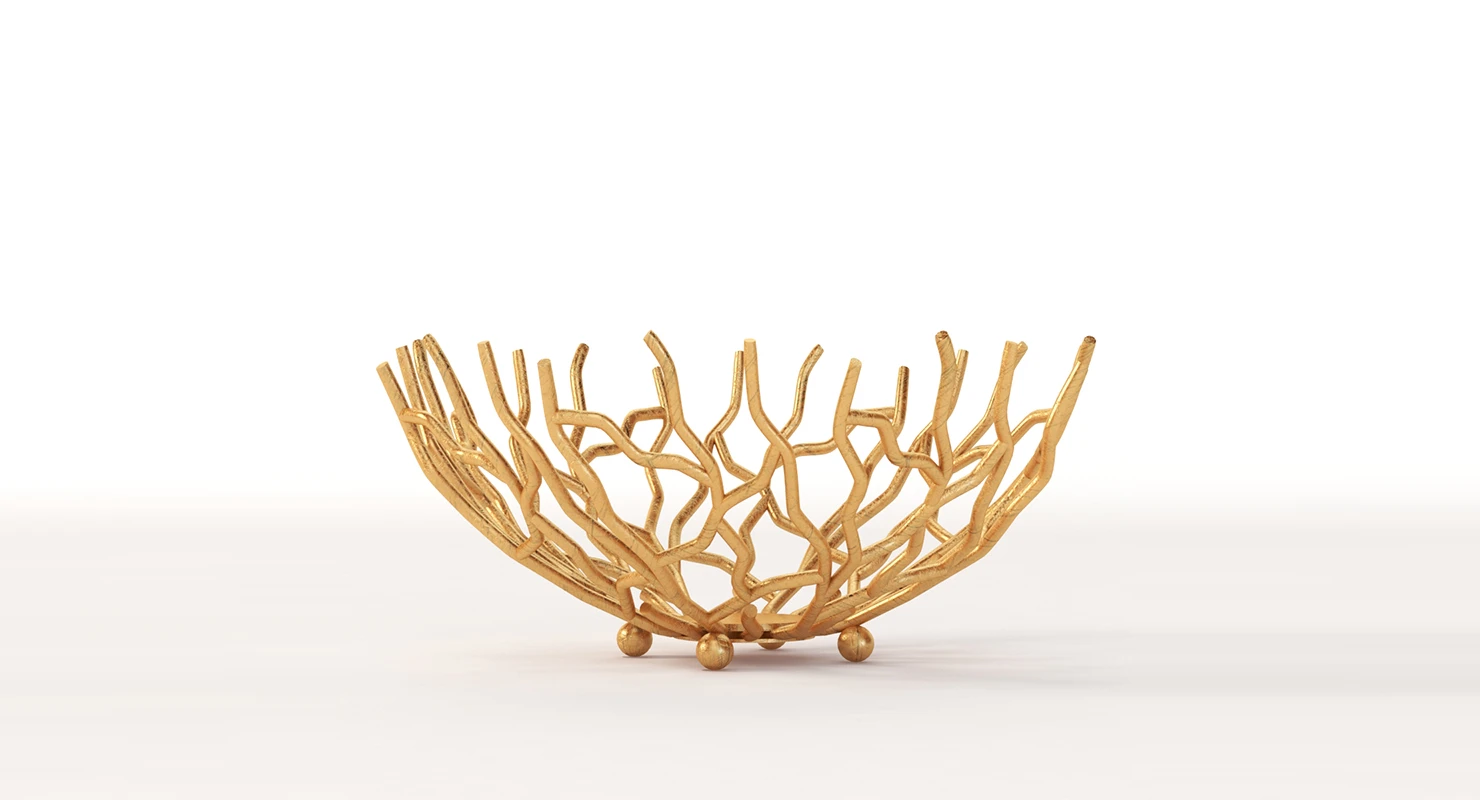 Golden Patina Reef Centerpiece Bowl by Red Co 3D Model_01