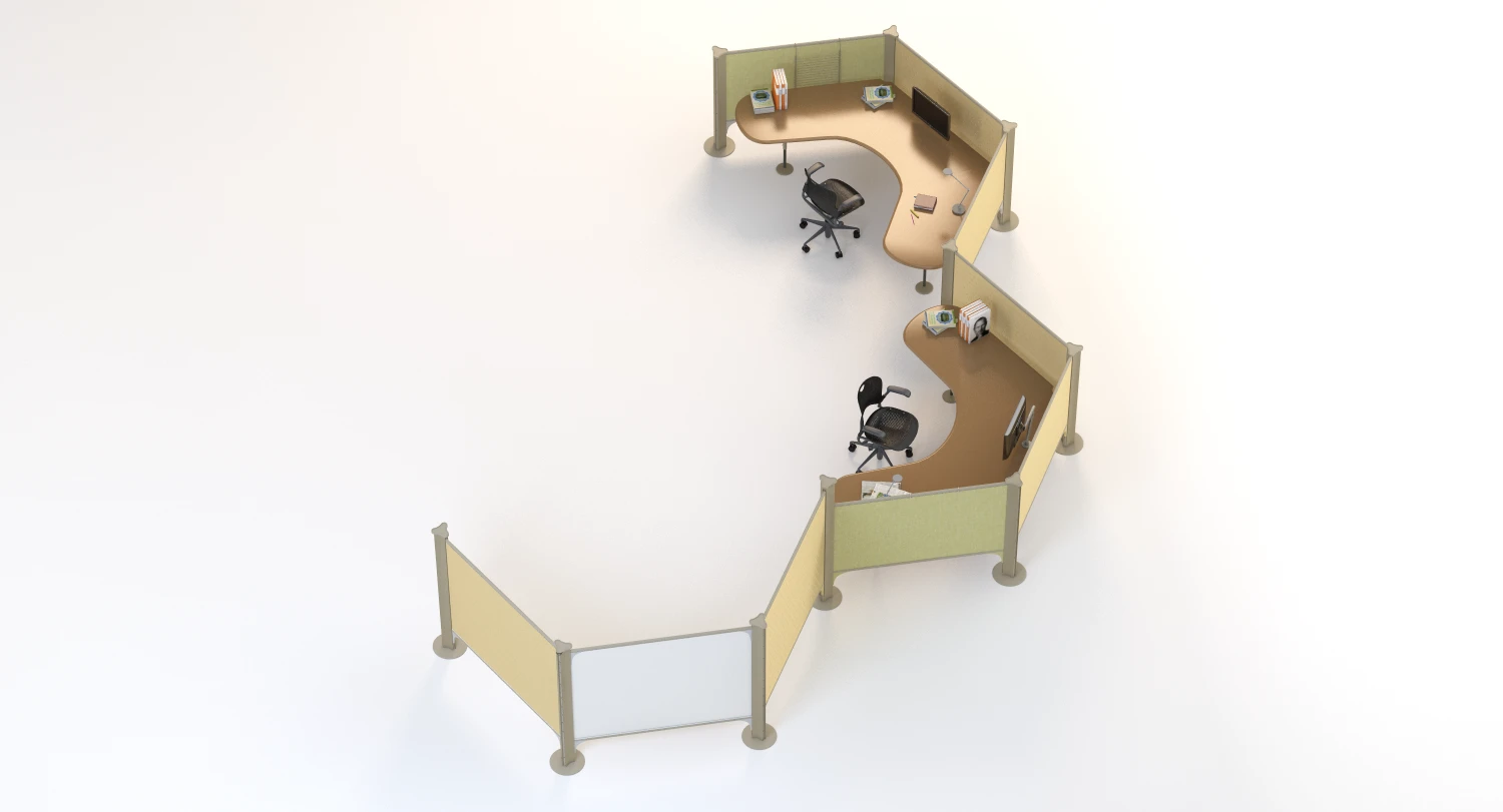 Herman Miller Resolve System with Office Accessories Set 06 3D Model_07