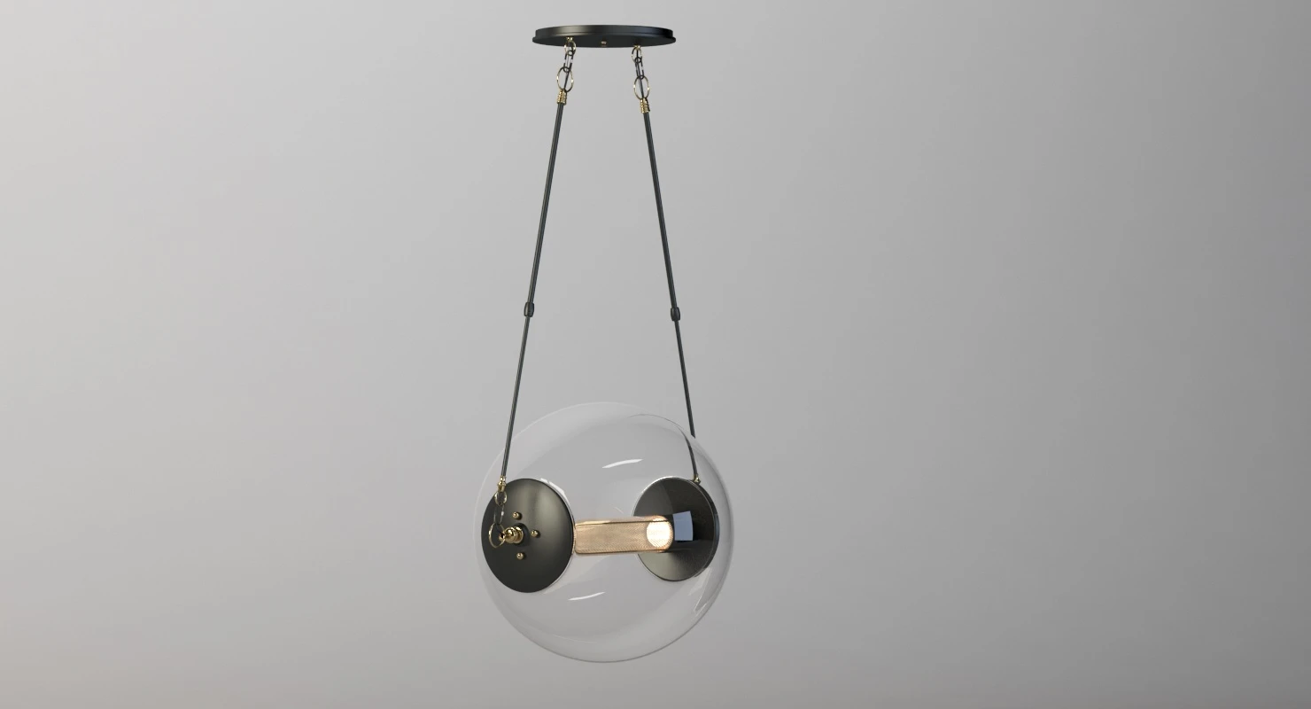 Hubbardton Forge Otto Sphere Glass Pendant Light Fixture 3D Model_05