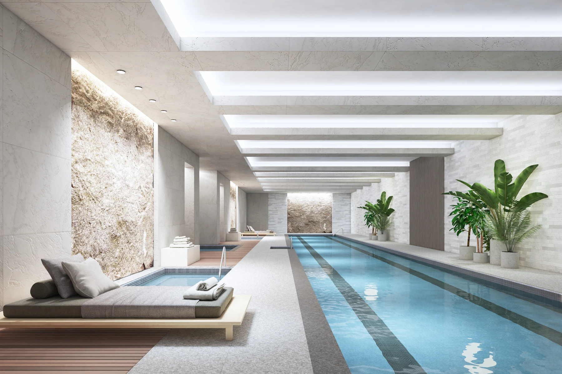 Indoor Swimming Pool Spa Interior Scene 3D Model_01