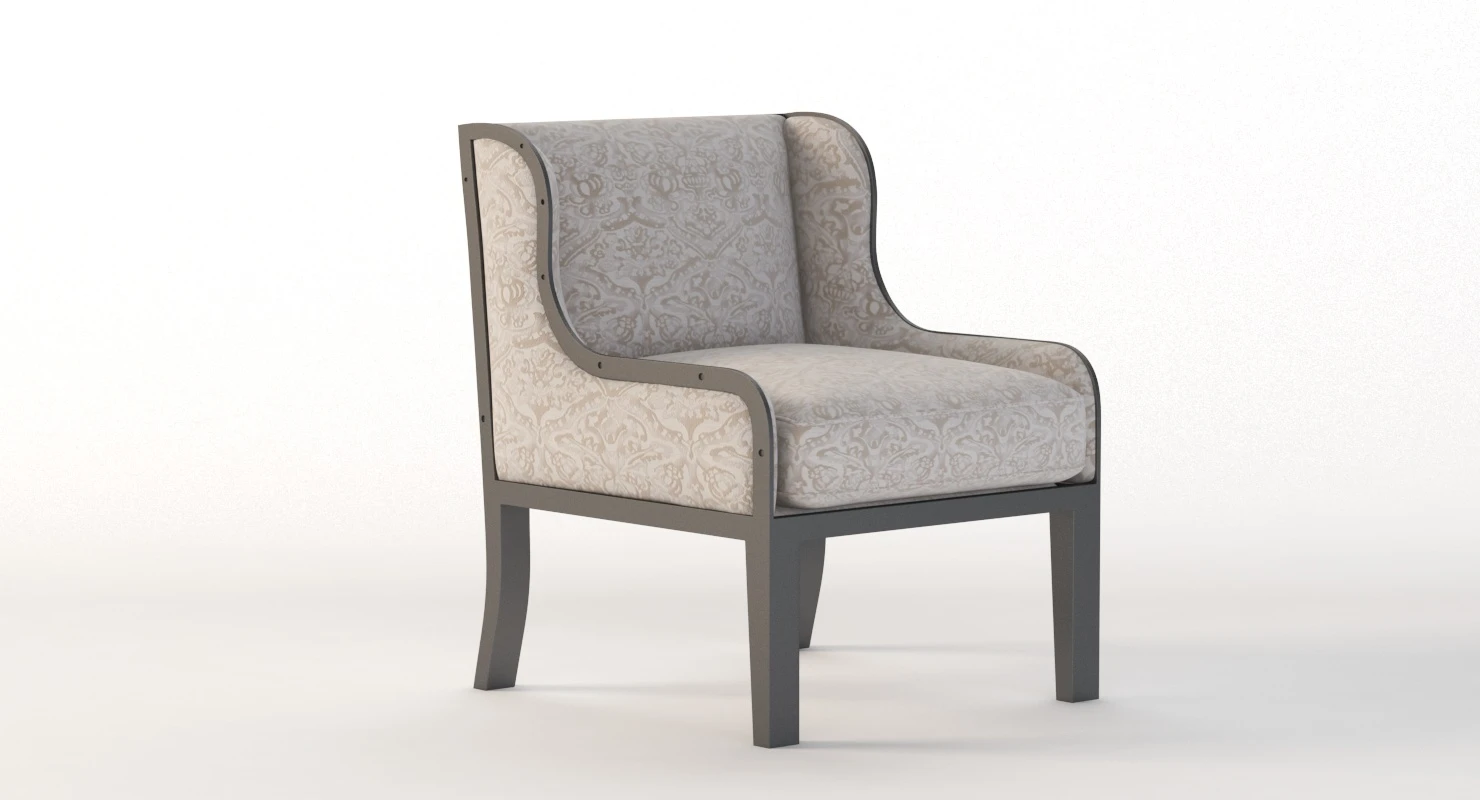 Ixelles Wing Chair Small Armchair 3D Model_05