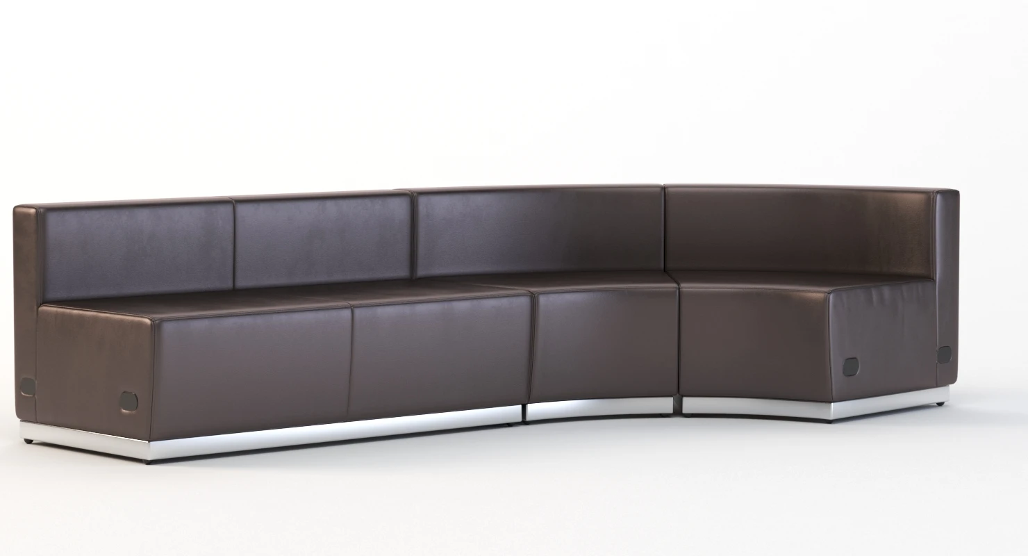 Krysten Round Modular Sectional Concave Sofa with Love-seat by Orren Ellis 3D Model_04