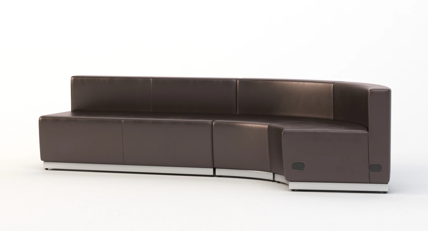 Krysten Round Modular Sectional Concave Sofa with Love-seat by Orren Ellis 3D Model_09