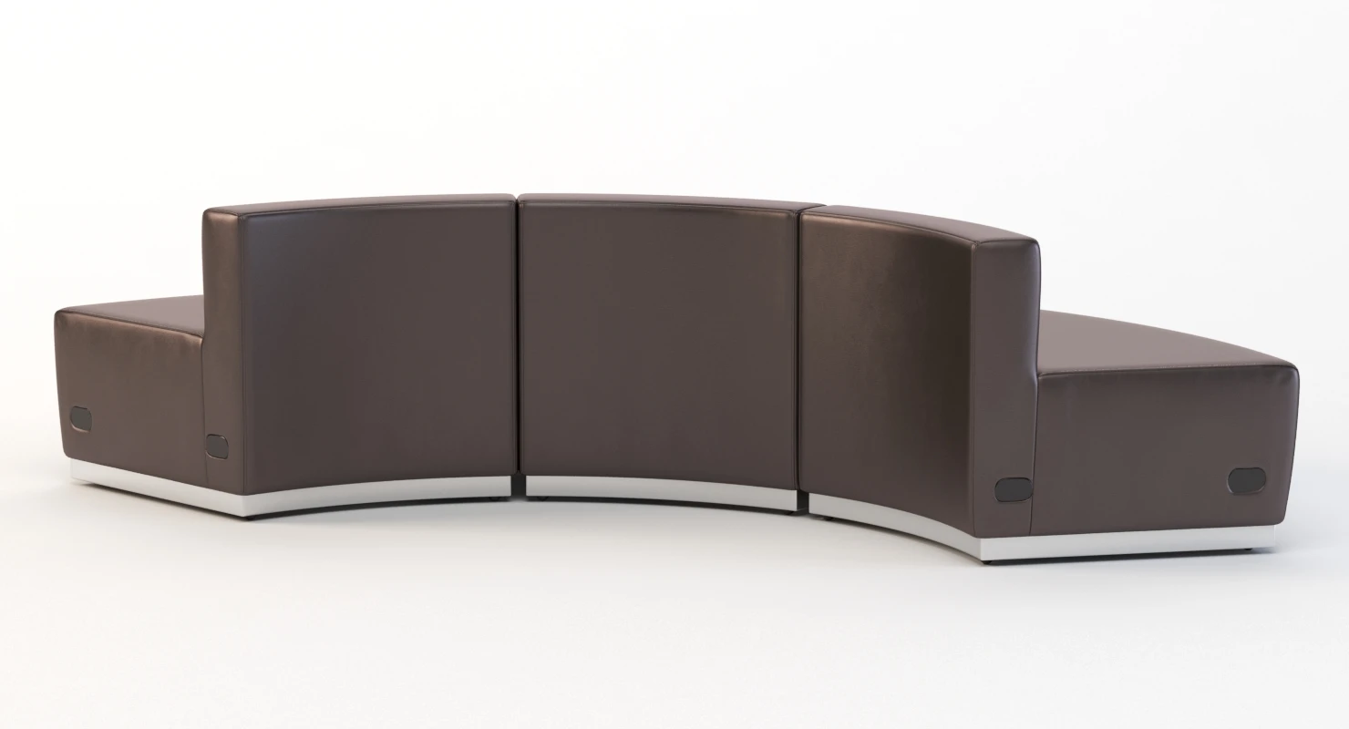 Krysten Round Modular Sectional Convex Bonded Leather Sofa by Orren Ellis 3D Model_06