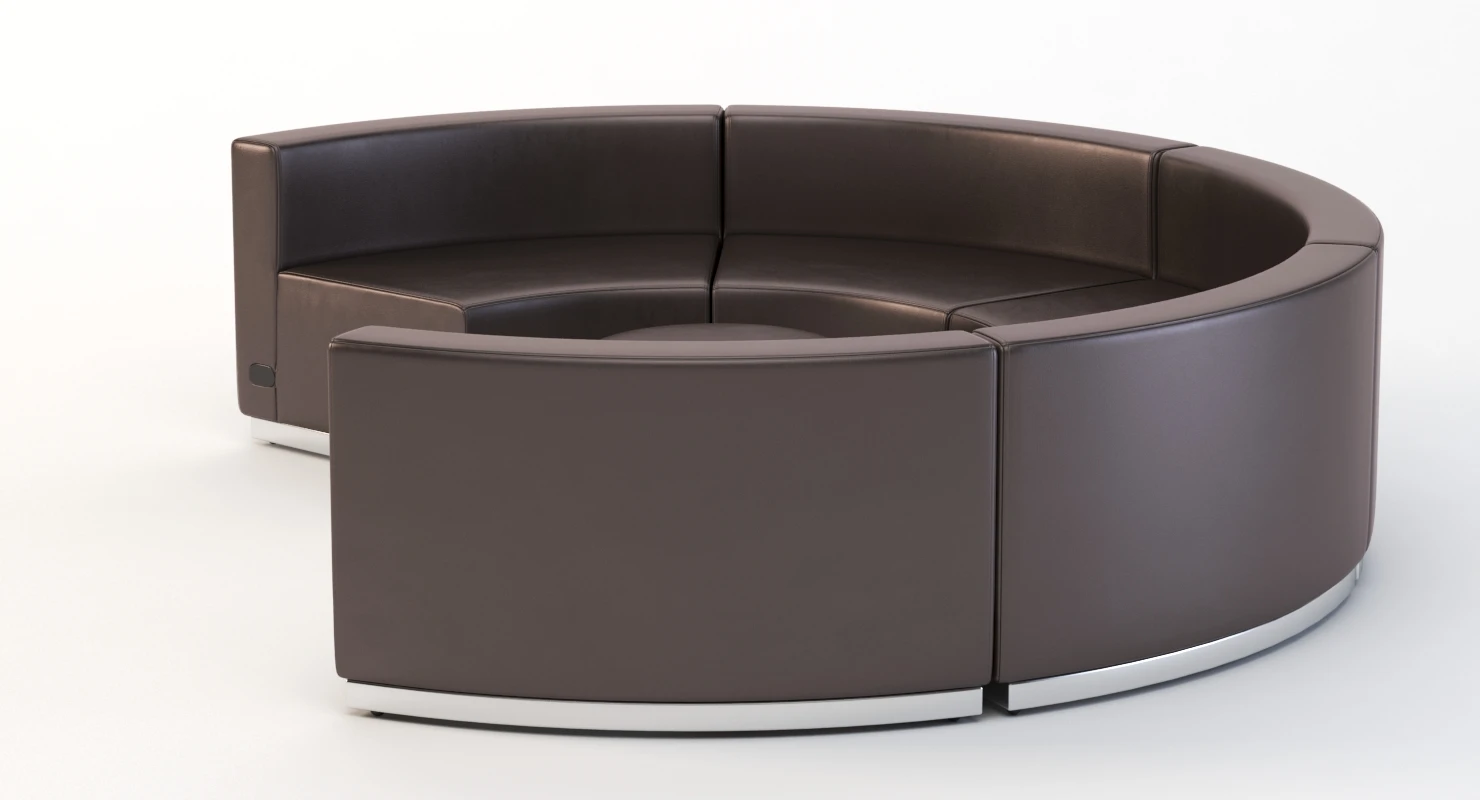 Krysten Sectional Five Module Concave Round Booth Sofa 3D Model_08