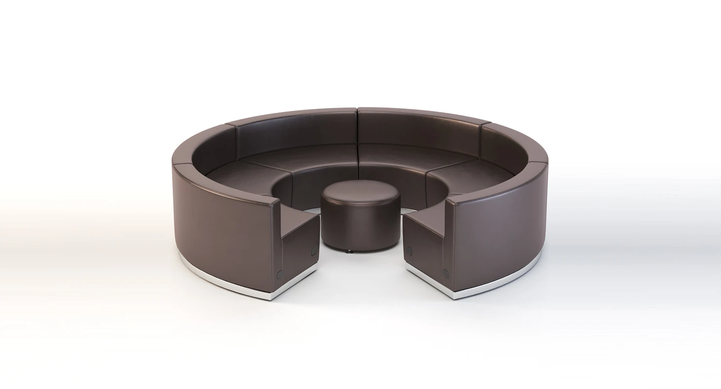 Krysten Sectional Six Module Round Circular Sofa 3D Model_01
