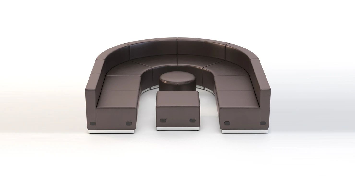 Krysten Sectional U Shape Concave Booth Sofa 3D Model_01