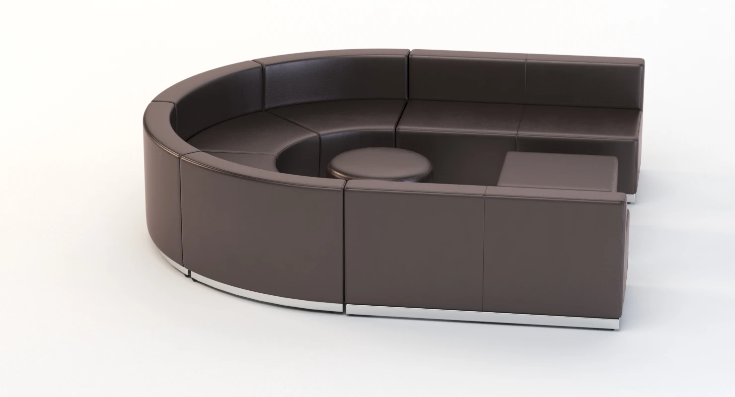 Krysten Sectional U Shape Concave Booth Sofa 3D Model_05