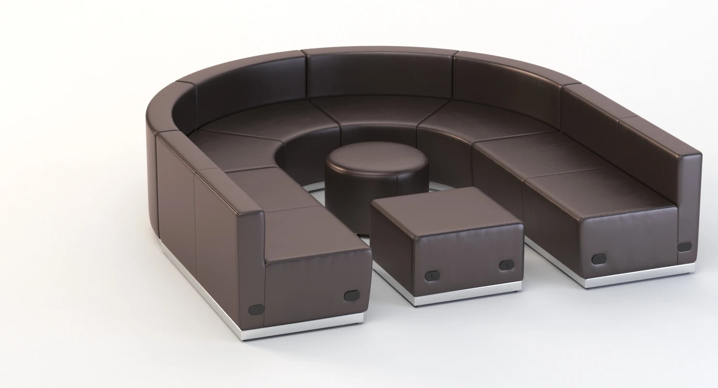 Krysten Sectional U Shape Concave Booth Sofa 3D Model_04