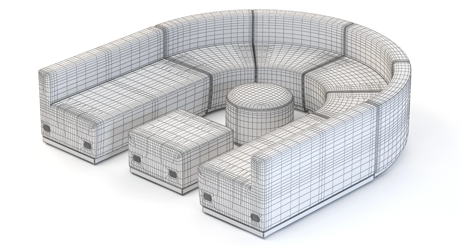 Krysten Sectional U Shape Concave Booth Sofa 3D Model_010