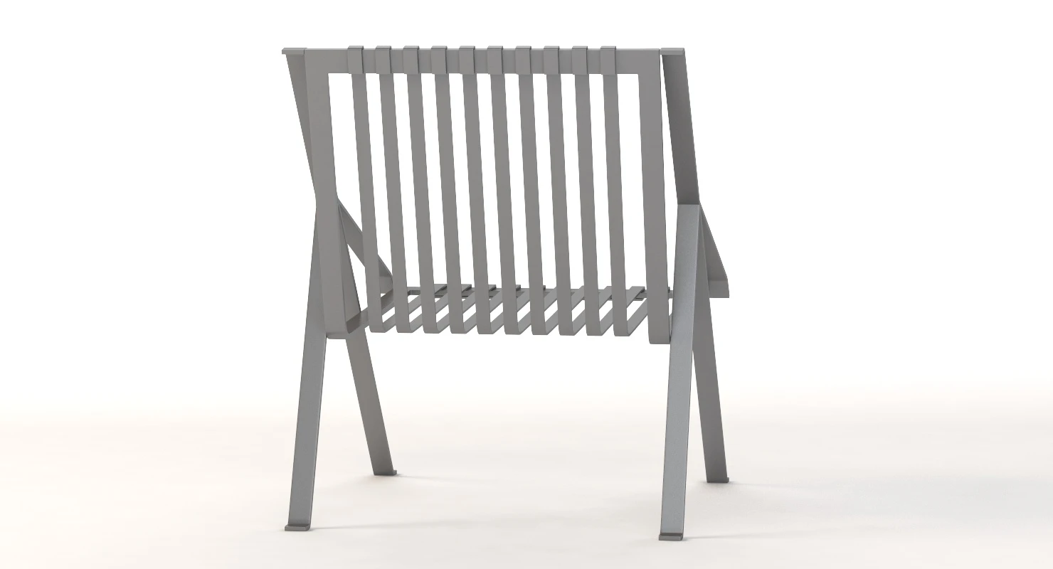 Line High-Back Metal Garden Armchair By Efasma 3D Model_04