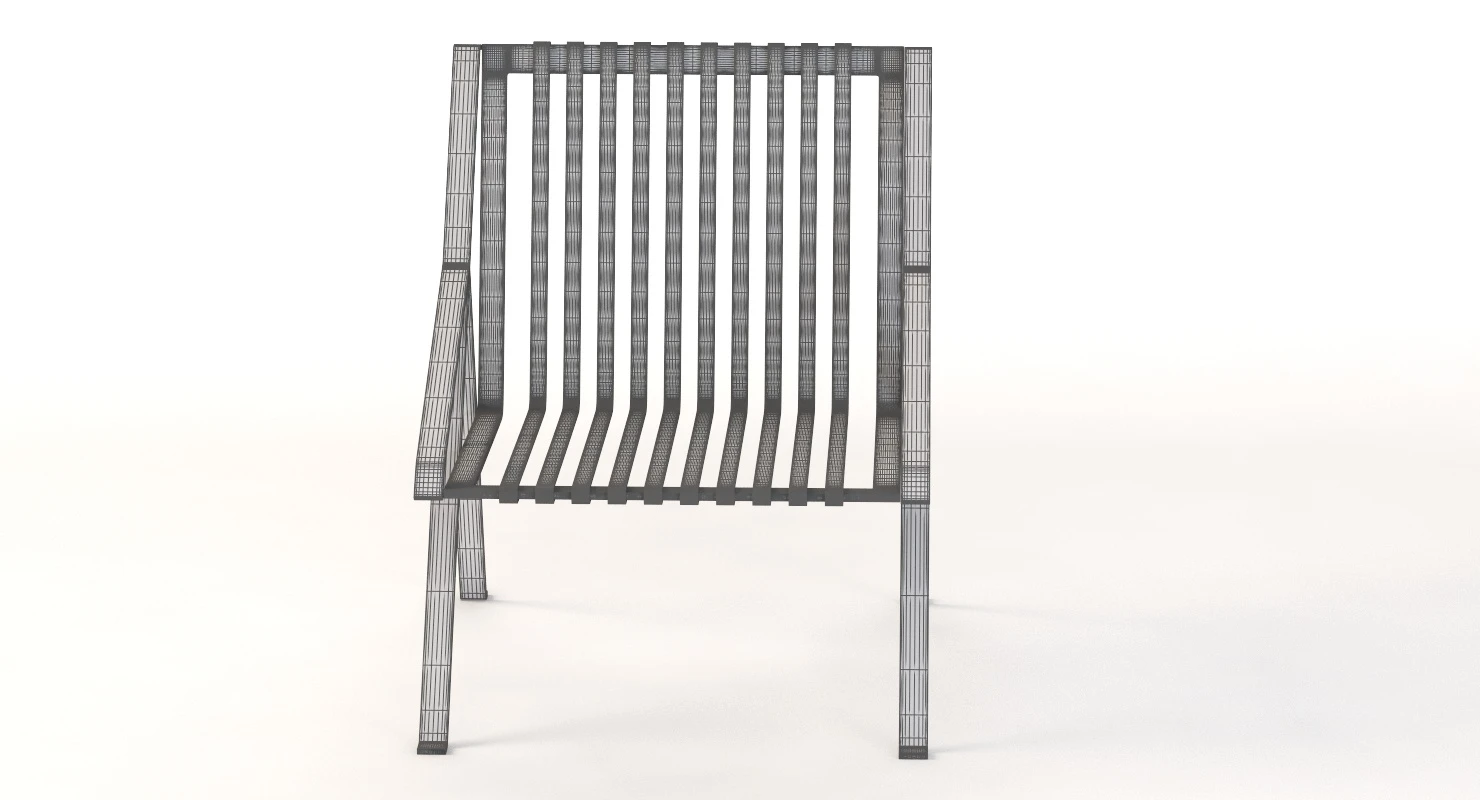 Line High-Back Metal Garden Armchair By Efasma 3D Model_09