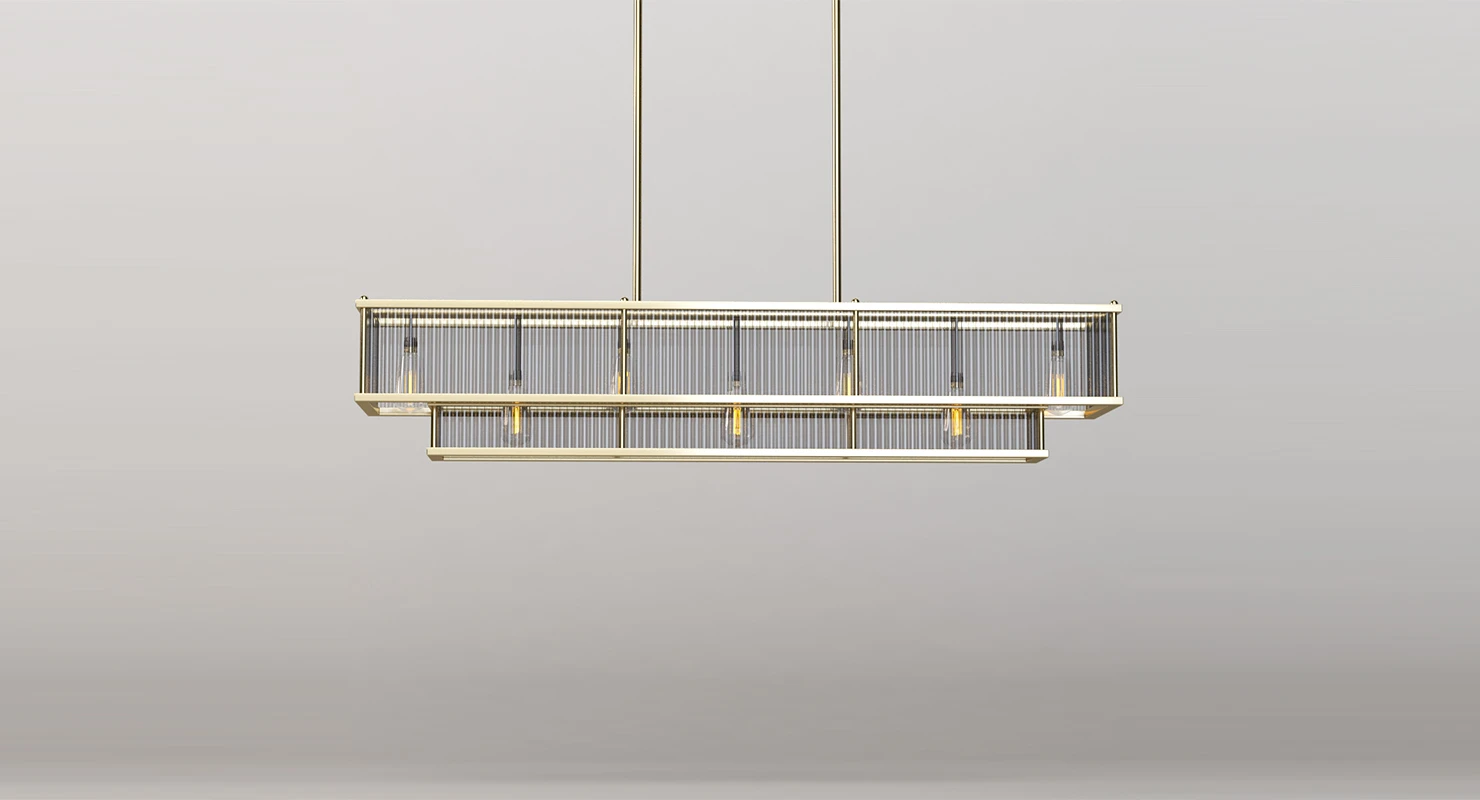 Marais Linear Chandelier 48in with Bulb 3D Model_01