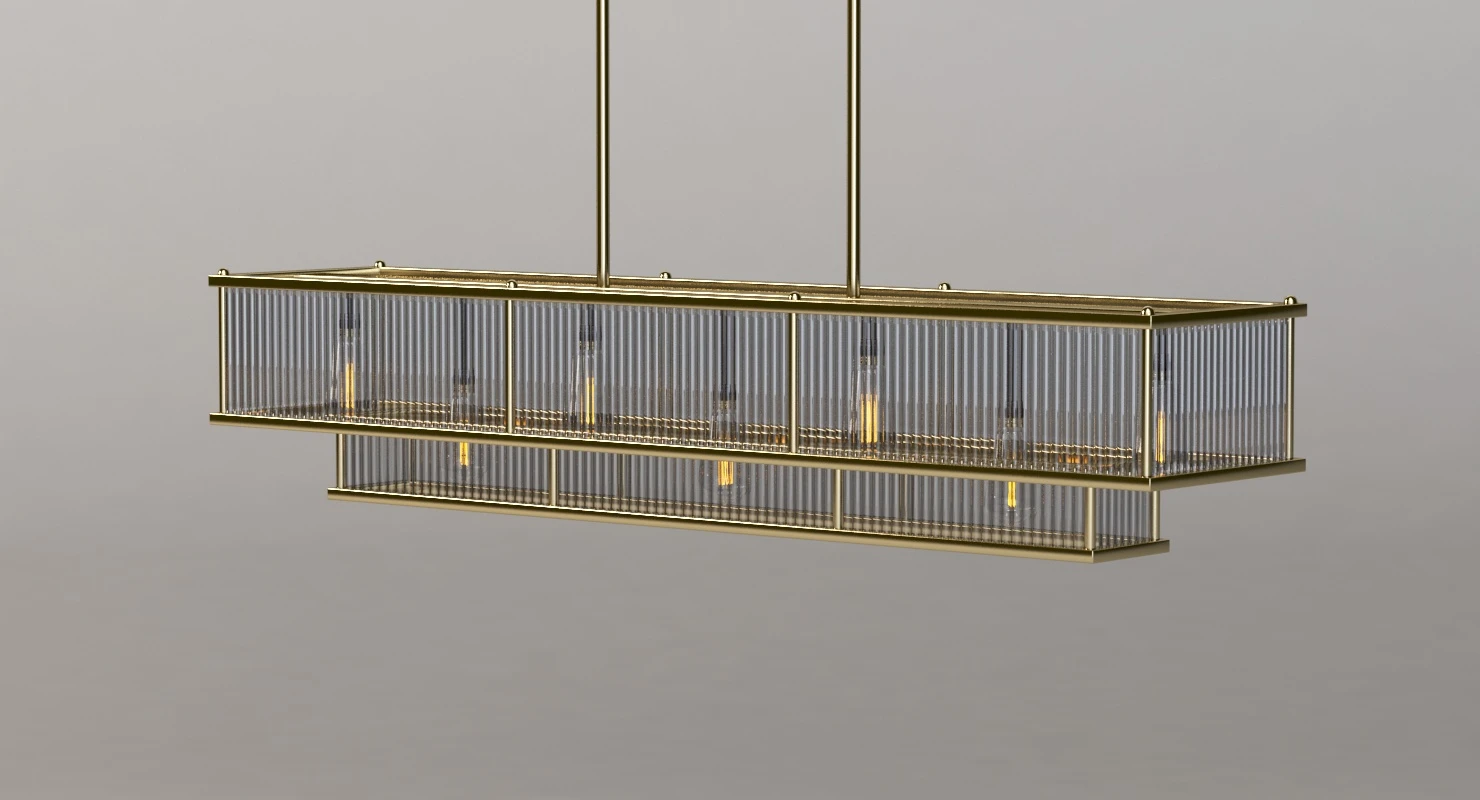 Marais Linear Chandelier 48in with Bulb 3D Model_06