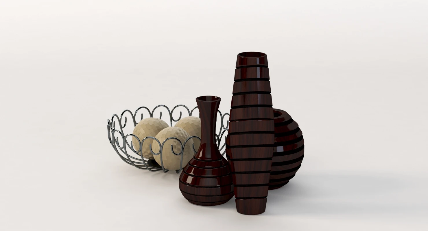 Office Decor Table Centerpiece Vases and Bowls 3D Model_08