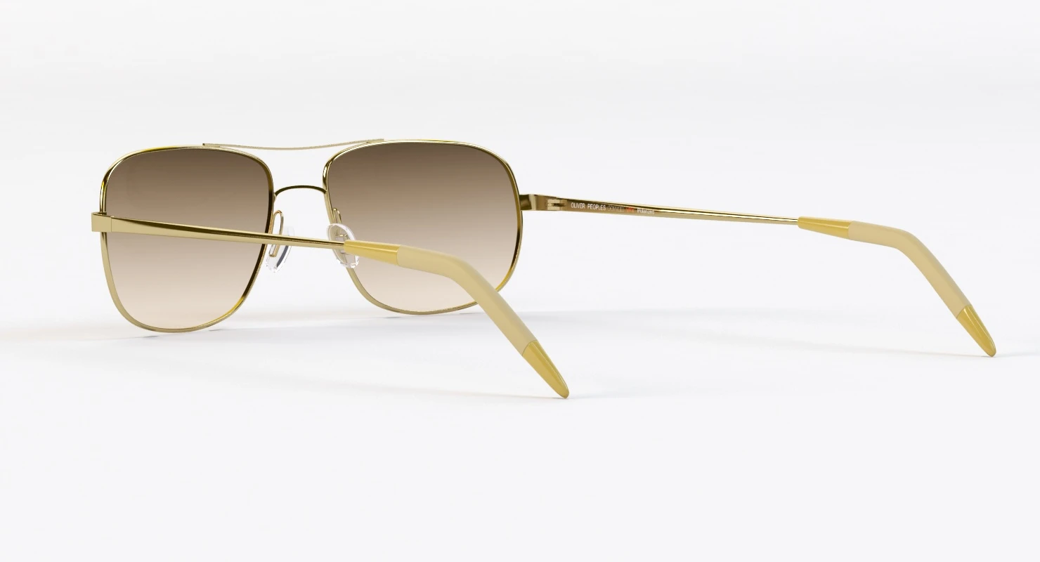 Oliver Peoples Clifton Gold Chrome Olive Photochromic Sunglass 3D Model_09