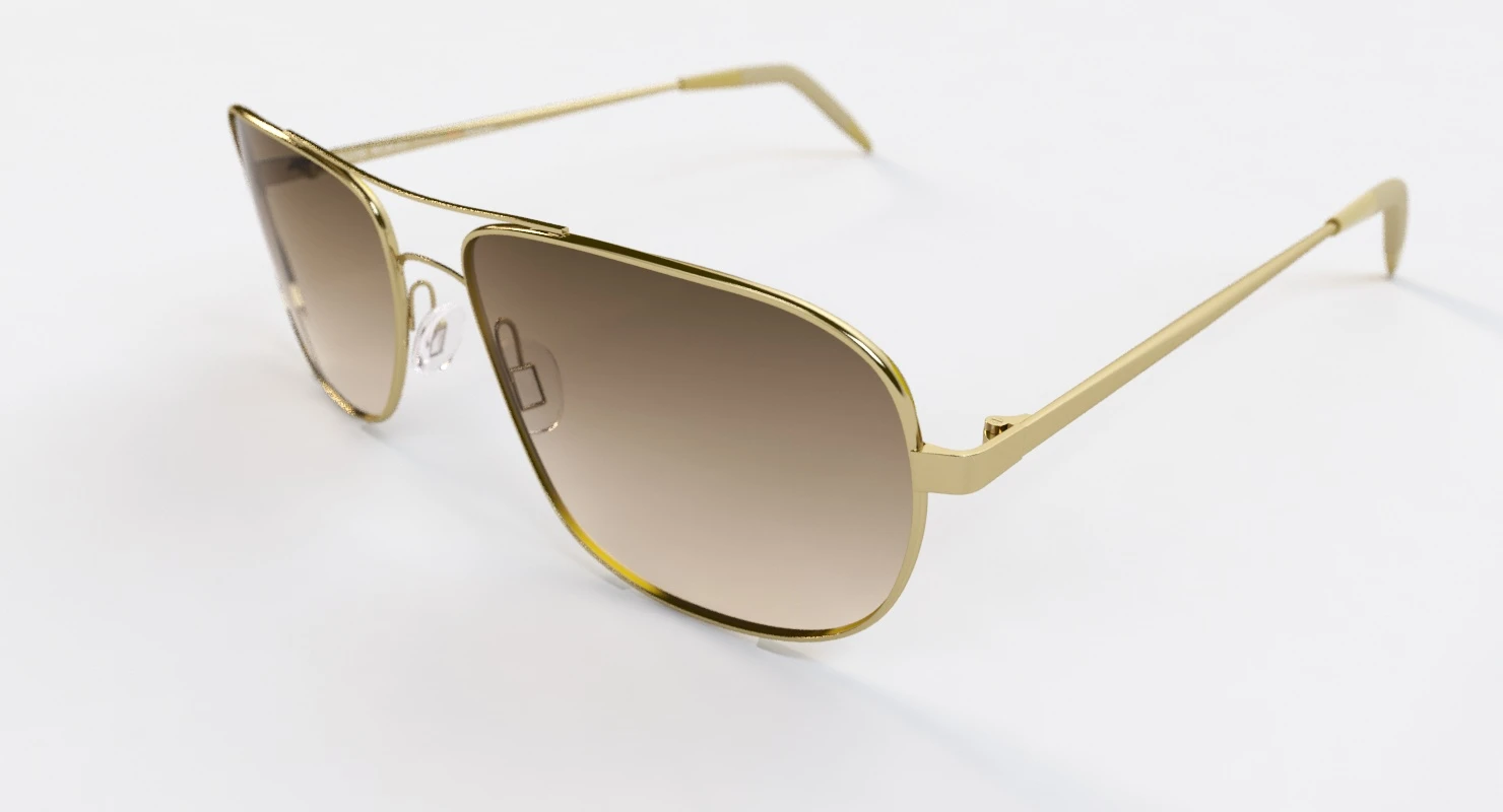 Oliver Peoples Clifton Gold Chrome Olive Photochromic Sunglass 3D Model_03
