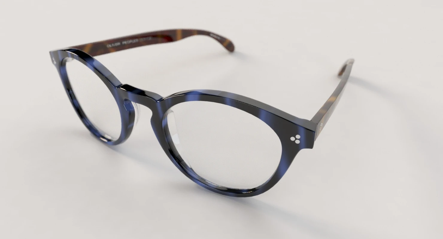 Oliver Peoples Feldman Cobalt Tortoise Dark Mahogany Optical Eyewear 3D Model_03