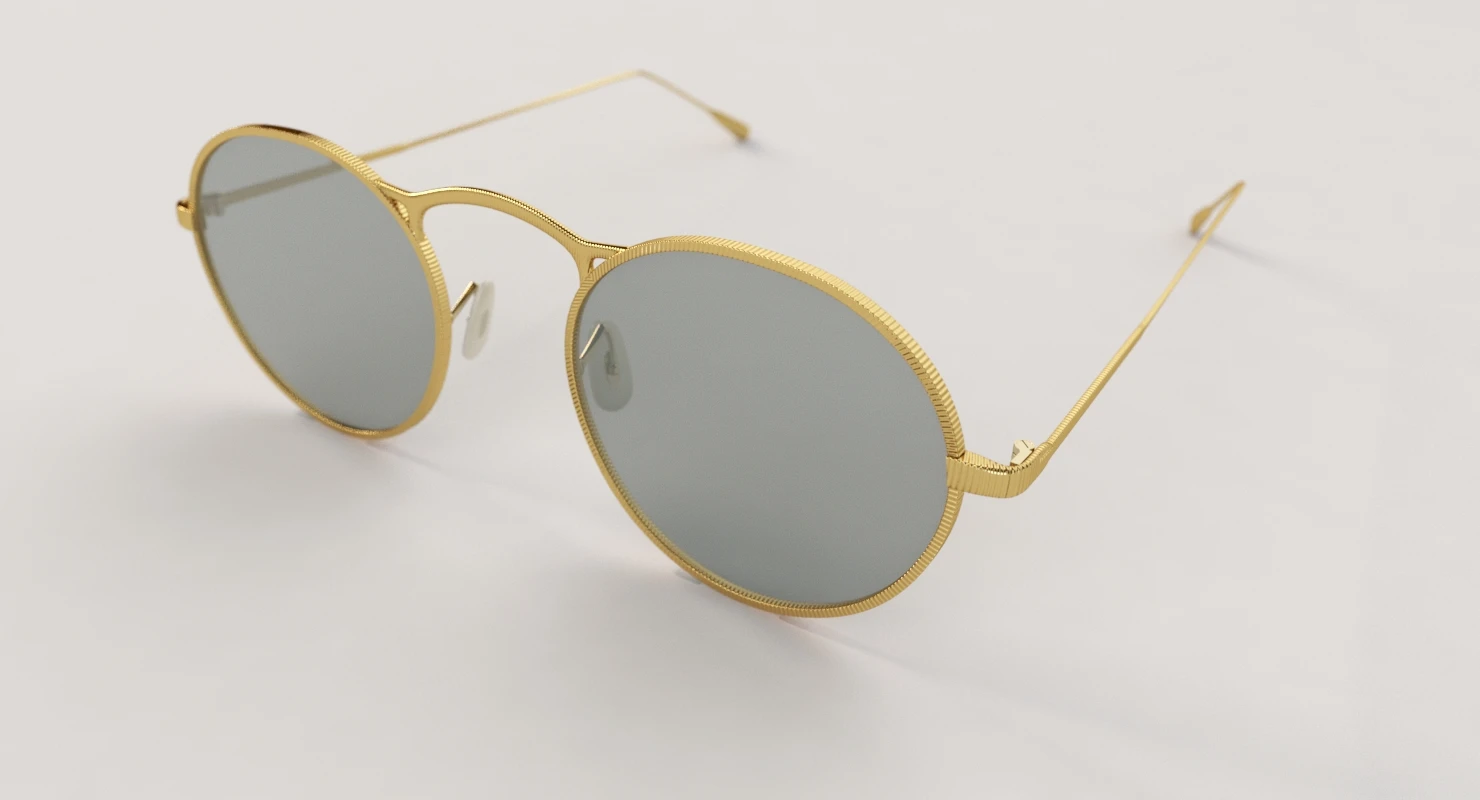 Oliver Peoples M 4 30th 18k Gold Sunglass 3D Model_03