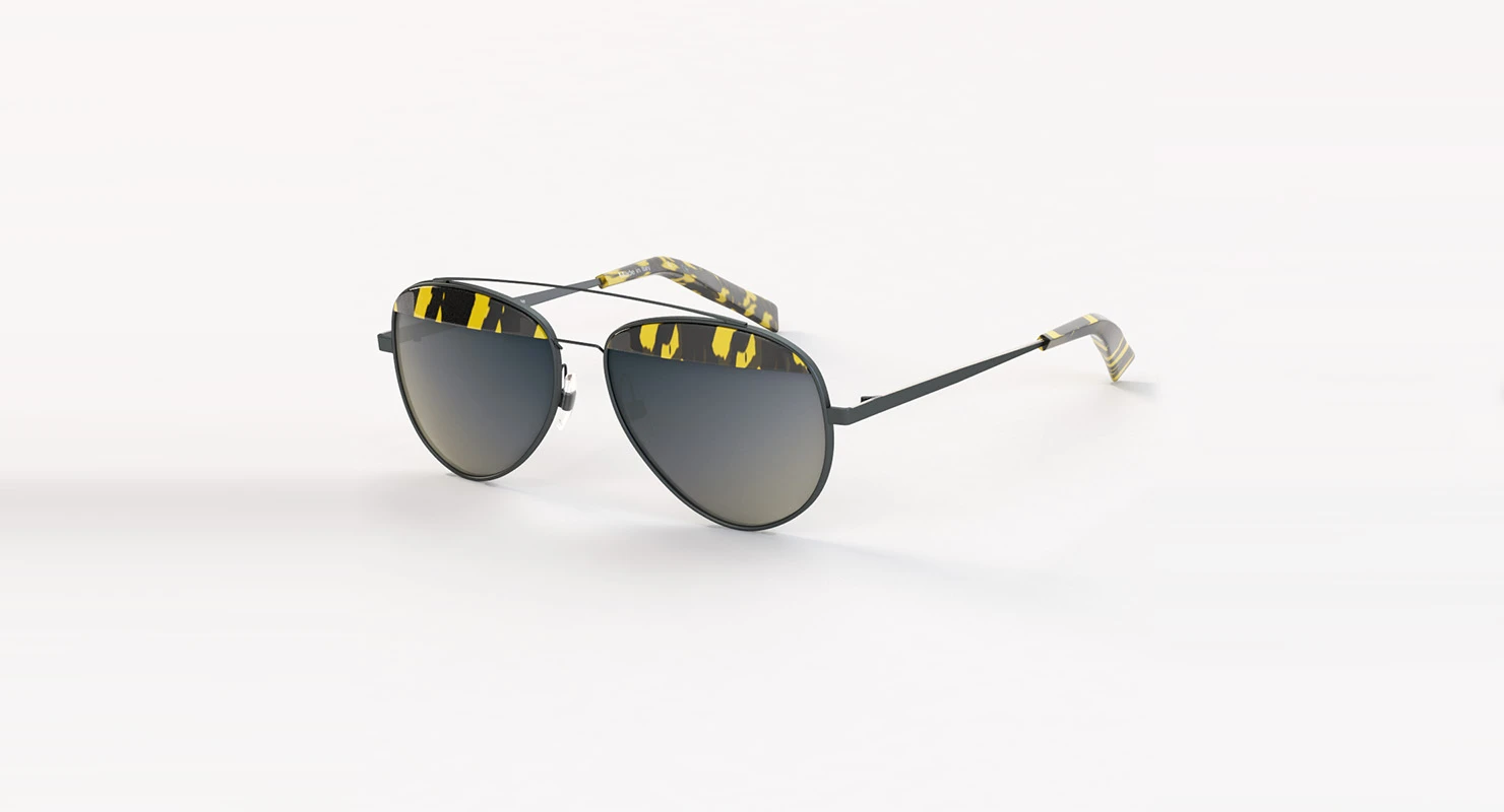 Oliver Peoples Paon Alain Mikli Pour SunGlass Matte Black Graphite Gold 3D Model_01
