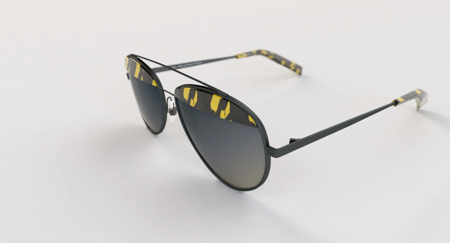 Oliver Peoples Paon Alain Mikli Pour SunGlass Matte Black Graphite Gold 3D Model_03