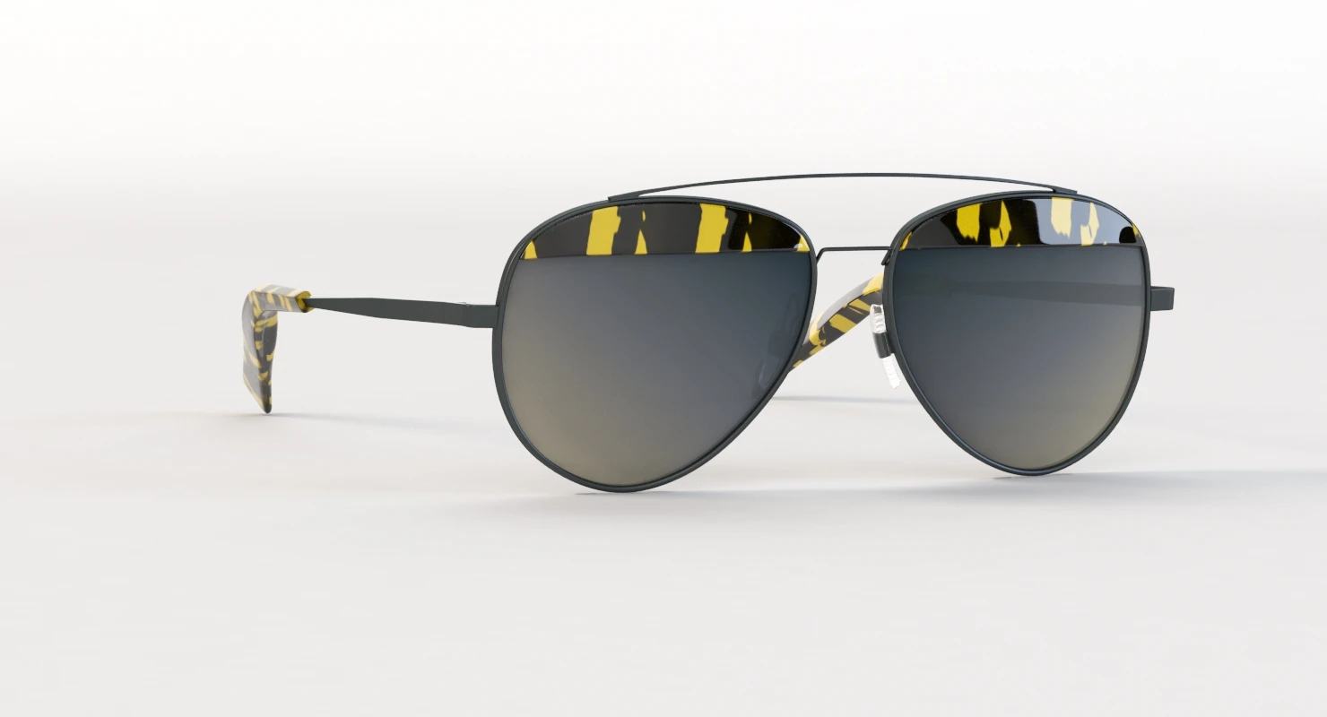 Oliver Peoples Paon Alain Mikli Pour SunGlass Matte Black Graphite Gold 3D Model_04