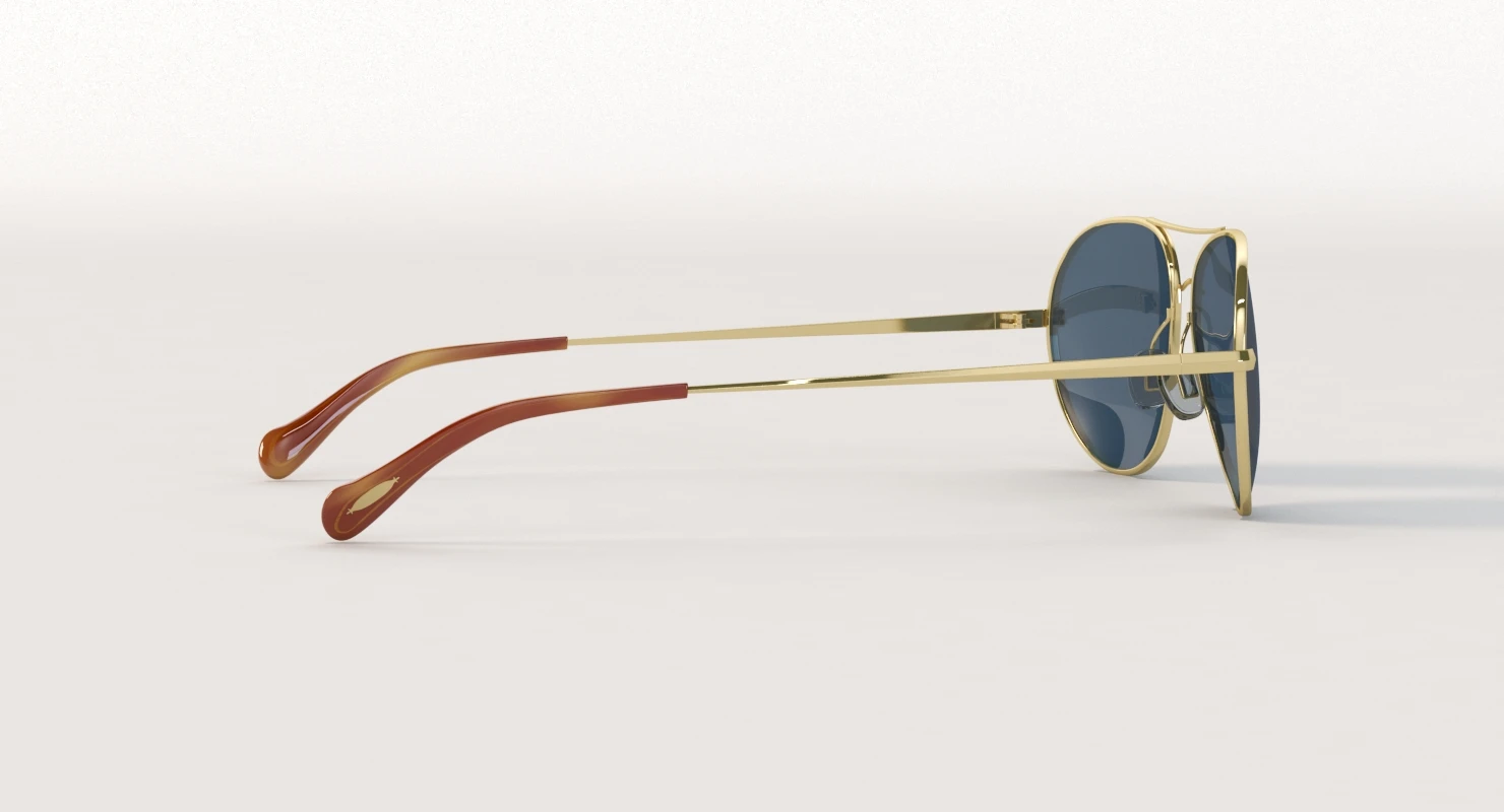 Oliver Peoples Sayer Gold Arctic Blue Mirror Sunglass 3D Model_06