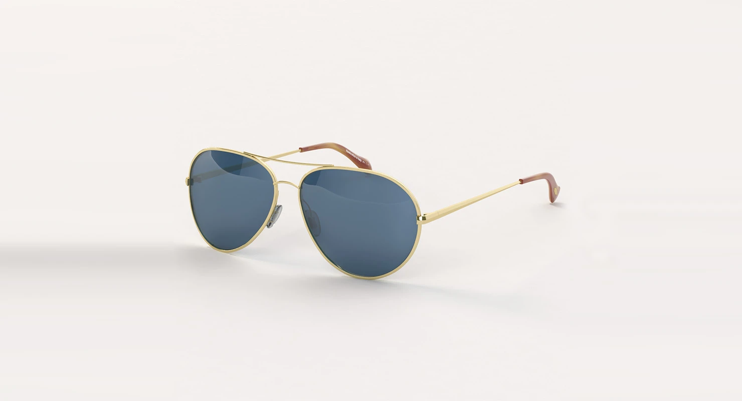 Oliver Peoples Sayer Gold Arctic Blue Mirror Sunglass 3D Model_01