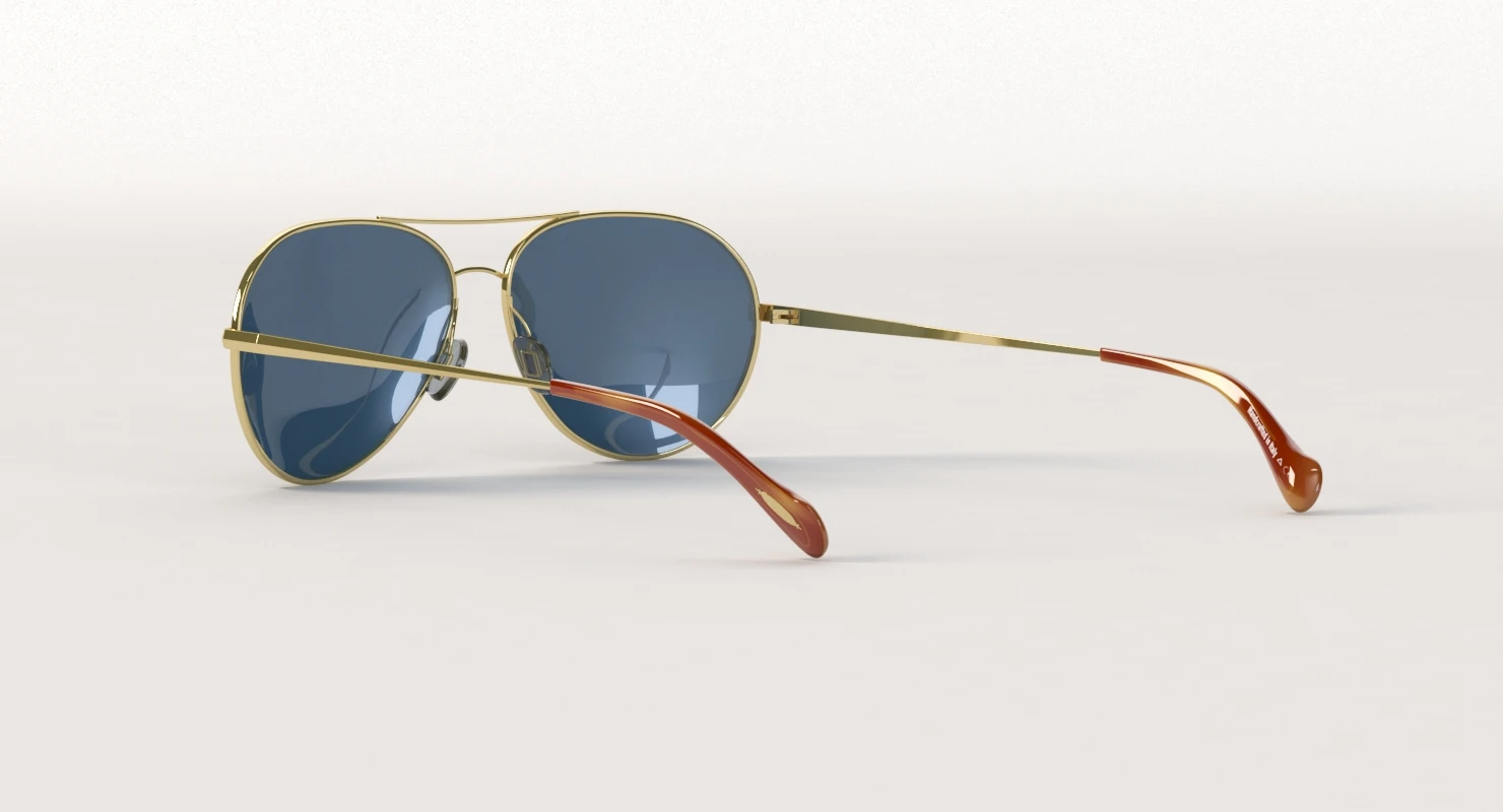 Oliver Peoples Sayer Gold Arctic Blue Mirror Sunglass 3D Model_08