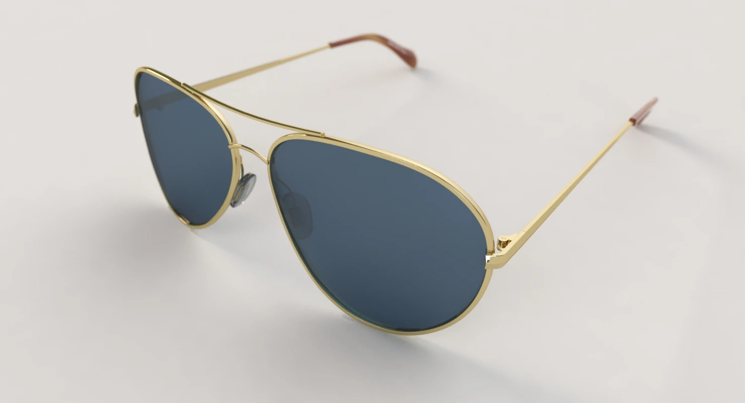 Oliver Peoples Sayer Gold Arctic Blue Mirror Sunglass 3D Model_03