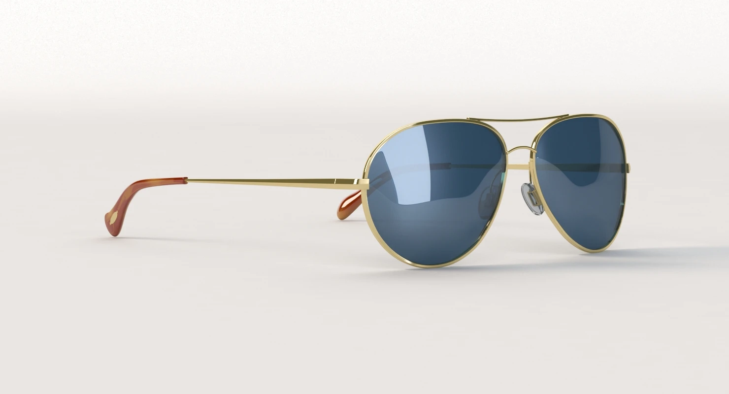 Oliver Peoples Sayer Gold Arctic Blue Mirror Sunglass 3D Model_05