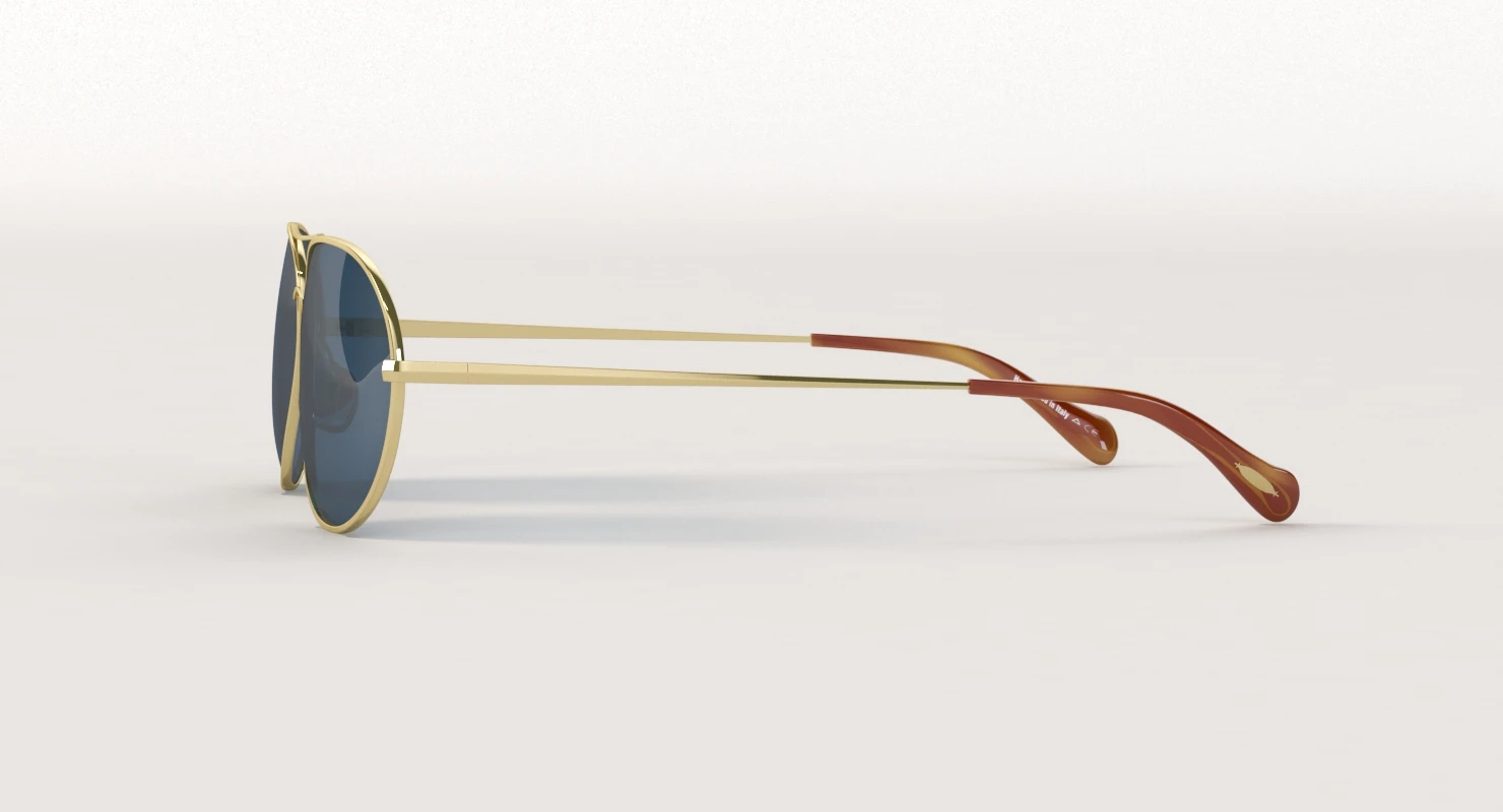 Oliver Peoples Sayer Gold Arctic Blue Mirror Sunglass 3D Model_09