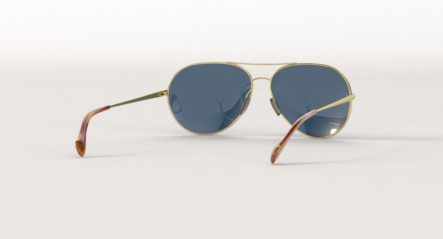 Oliver Peoples Sayer Gold Arctic Blue Mirror Sunglass 3D Model_07