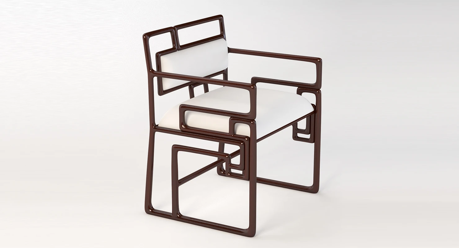 Ralph Pucci Chaise Shanghai Chair 3D Model_01