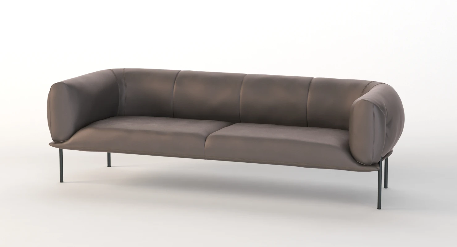 Rondo Leather Lounge Three Seater Sofa By Lucy Kurrein 3D Model_011