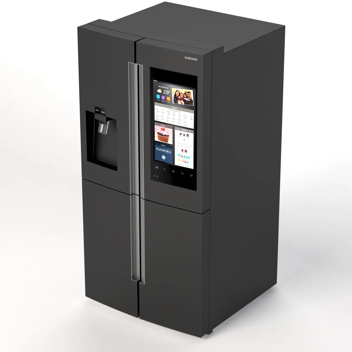 Samsung 28 cu ft Capacity 4 Door Flex Refrigerator with Family Hub 3D Model_05