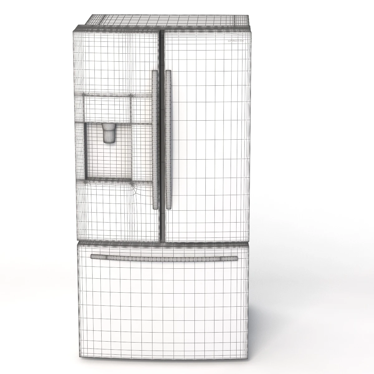 Samsung RF263BEAESG AA French Door Refrigerator 25 cu. ft 3D Model_011